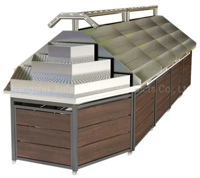 Supermarket &amp; Store Fixture Shelves Vegetable Display Rack with Spray System