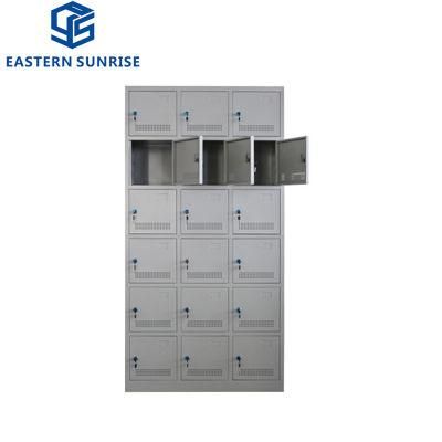 Knock Down 18 Doors Steel Clothes Hanging Sports Lockers From Factory