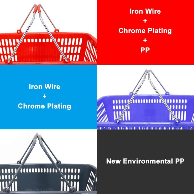 Supermarket Plastic Basket with Handles Manufacturer