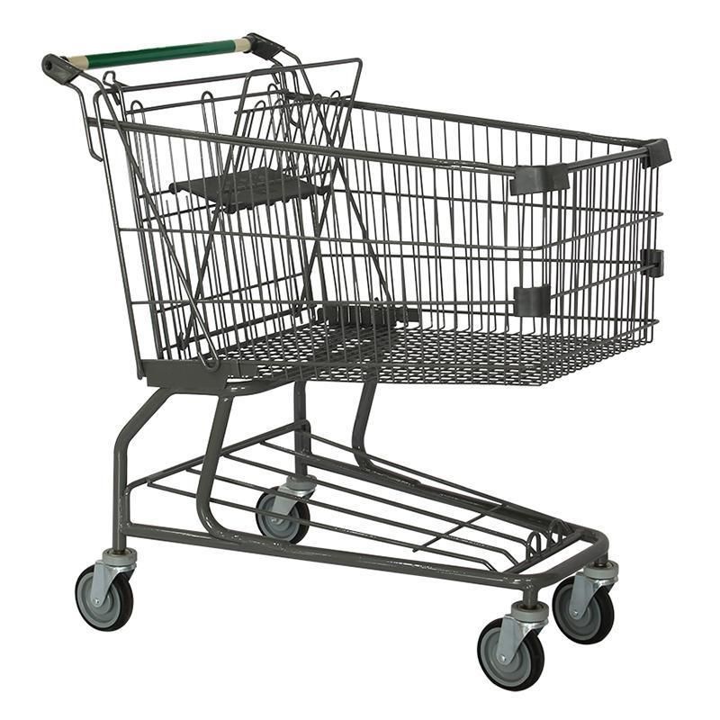 Supermarket Equipment European Style Metal Shopping Cart Trolley with Seat