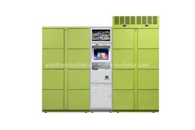 Green Smart Locker with Charge Function Stainless Steel Electronic Delivery Locker