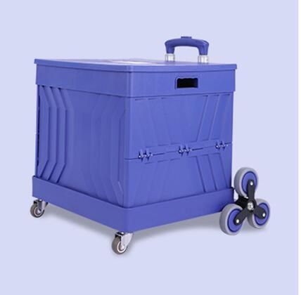 China Portable Utility Mobile Folding Supermarket Shopping Cart with Stair Climbing Wheels