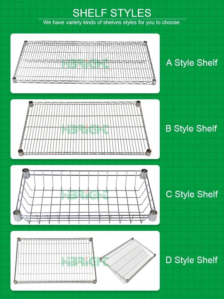 Chrome Wire Shelving with Wheels, Wire Decking Racks