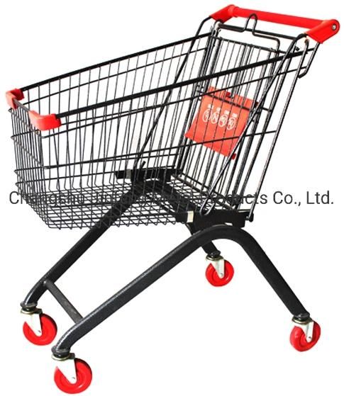 Supermarket Euipment European Style Metal Trolley Shopping Carts