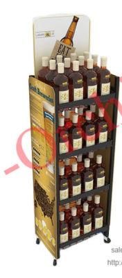 Store Retail Shelving Supermarket Shelves Boutique Beer Wine Display Rack with Wheel