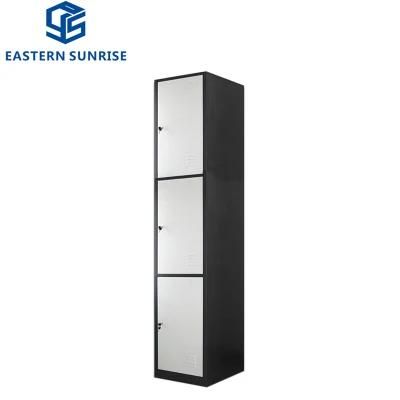 3-Door Metal Locker Steel Wardrobe Gym Locker