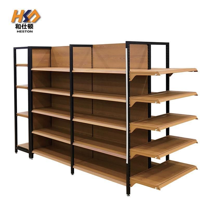 Popular Design Wood Grain Racks Supermarket Shelf