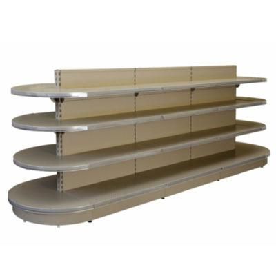 Steel Double Sided Cosmetic Display Shelf with Round End for Supermarket