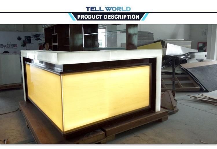 Marble Hotel Bar Counter LED Acrylic Solid Surface Bar Counter