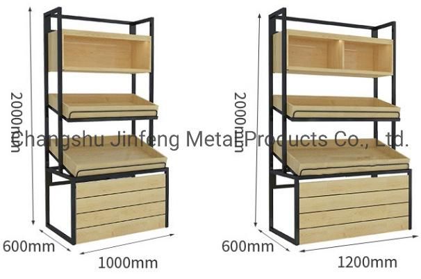 Wholesale Store Display Supermarket Shelf Wooden Vegetable Rack Fruit Shelf