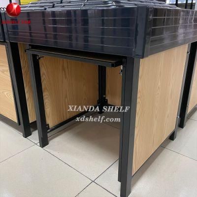 Store Furniture Grocery Checkout Xianda Shelf Metal Supermarket Counter Table