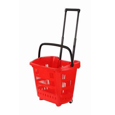 Supermarket Stores Plastic Basket with Handle