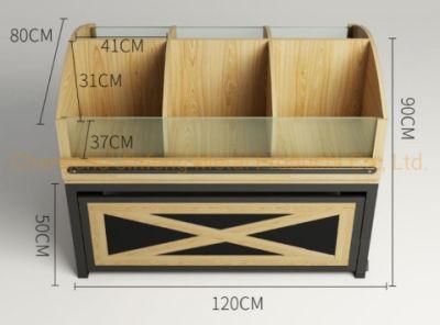 Supermarket Rice Cabinet Wooden Bulk Grain Square Container Display Shelving