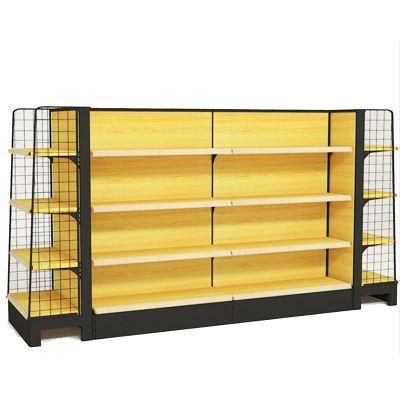 Gondola Manufacturer Wholesale Wood Grain Metal Racks Supermarket Shelf