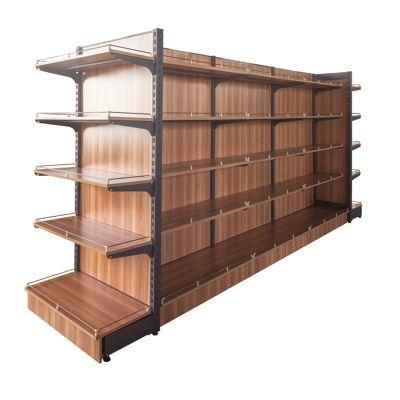 Supermarket and Pharmacy Wood and Metal Display Rack Shelf