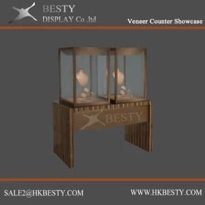 Jewelry Metal Display Case with Veneer Finish