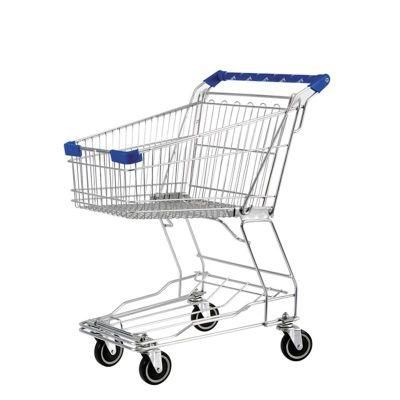 Best Supermarket Shopping Cart Four Wheels Metal Shopping Trolley