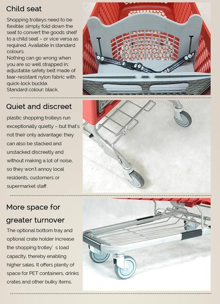 Rolling Grocery Plastic Shopping Trolley Cart