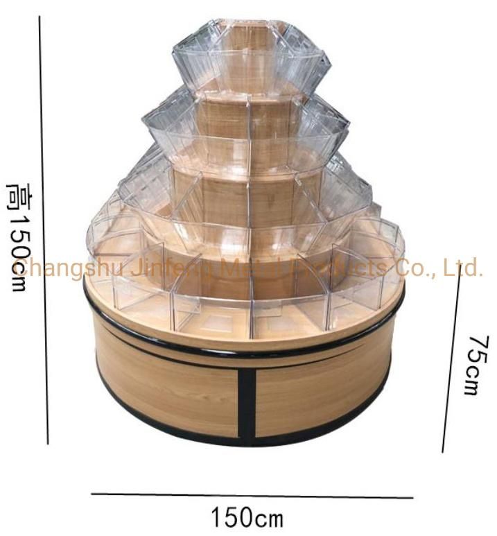 Supermarket Wooden Display Cabinet Bulk Food Bin