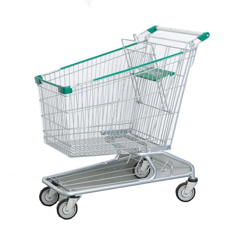 Hot Selling Store Hand Push Cart Metal Shopping Trolley for Supermarket