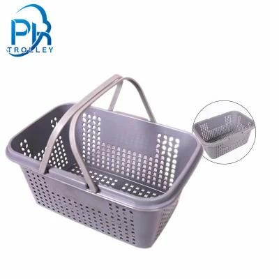 23L Small Supermarket Plastic Carry Shopping Hand Basket