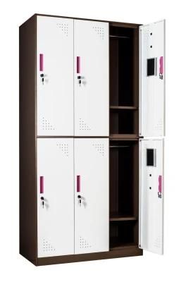 6 Compartment Steel Locker Work Use Office Long Lockers