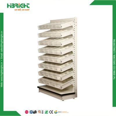 Drug Store Multi Layers Gondola Shelf Pharmacy Rack with Dividers
