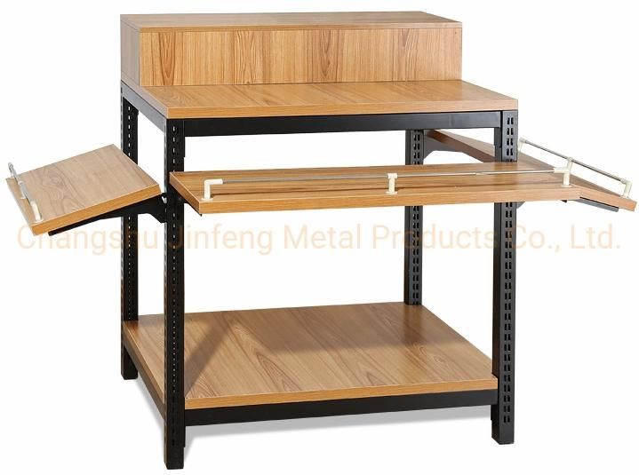 Supermarket Convenience Store Display Rack for Exhibition Steel-Wood Promotion Table