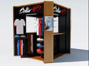 Shopping Mall Indoor Kiosk for Sports Ware, Garments, Slippers and Jewelry