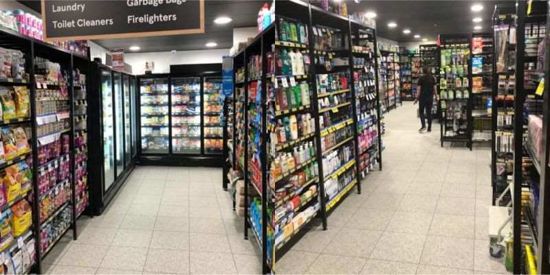 Open Grocery Supermarket Equipment Shelving Checkout Counter Design Store