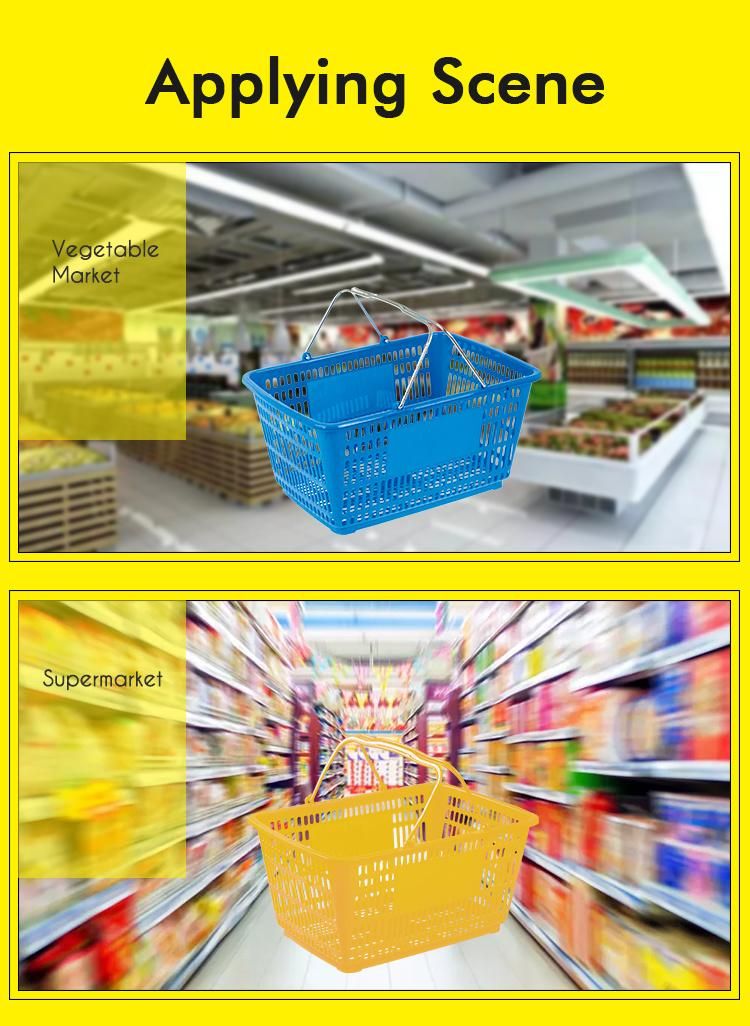 Shopping Orange Plastic Baskets for Supermarkets