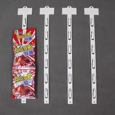 White Supermarket Plastic PP Hanging Clip Display Marchindising Strips