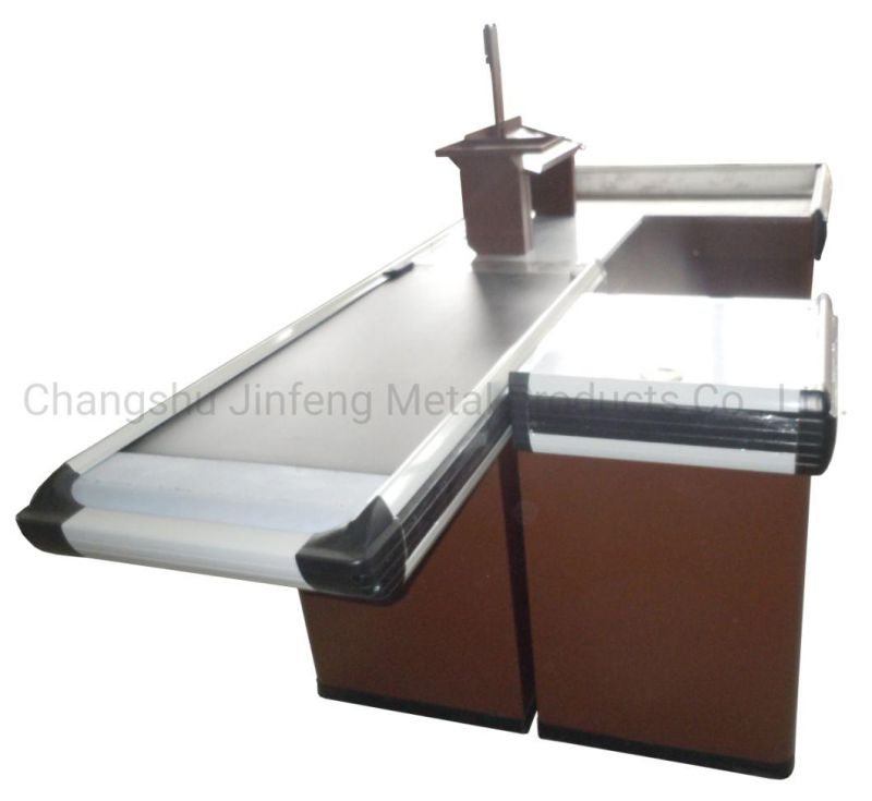Supermarket Checkout Counter Cashier Table with Belt Jf-Cc-087