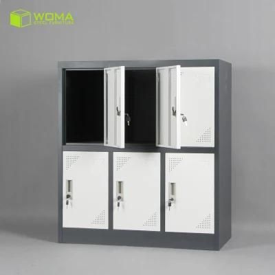 Children Storage Cabinet Steel 6 Door Small Iron Locker