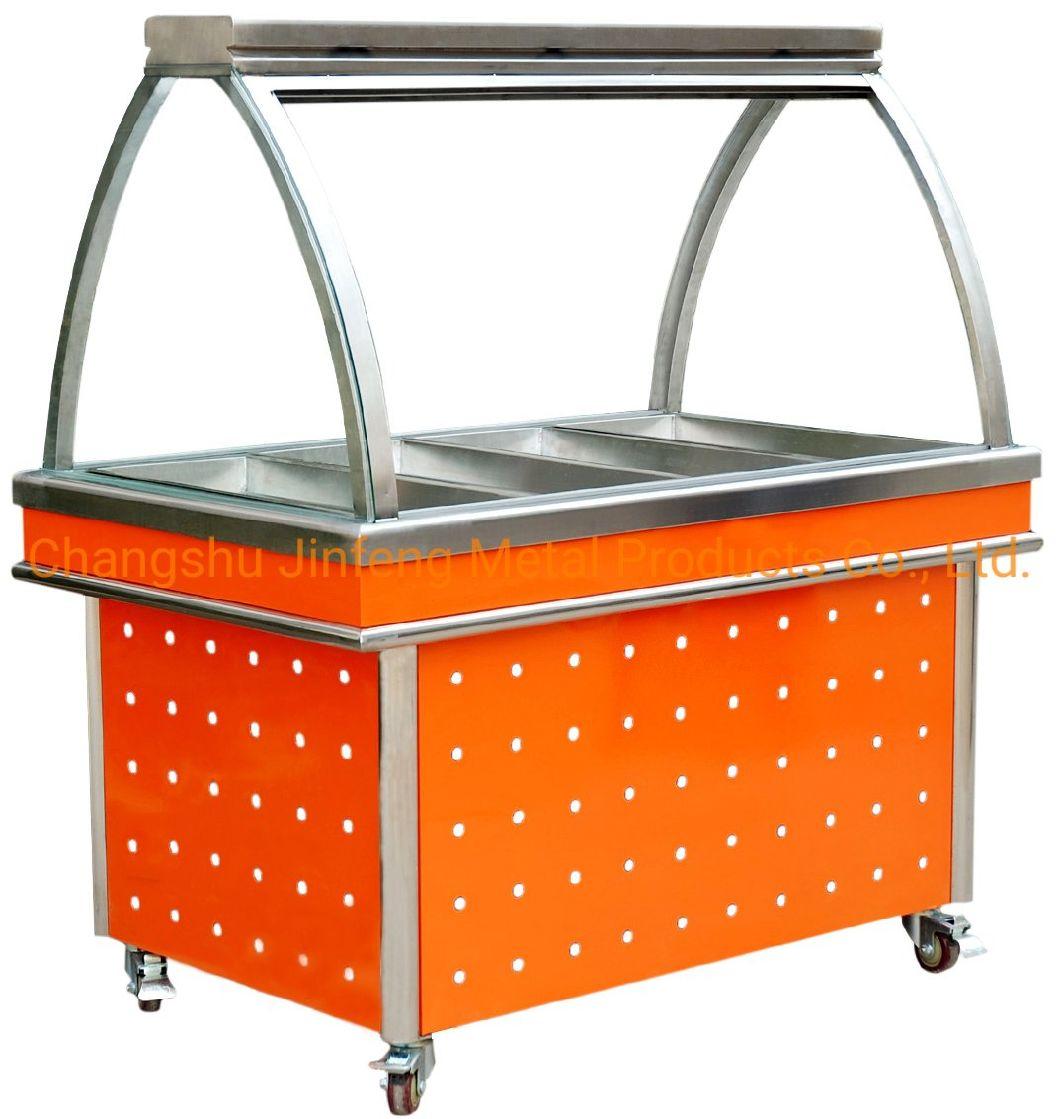 Supermarket Warmer or Fresh-Keeping Display Showcase with Glass Cover for Cooked Food