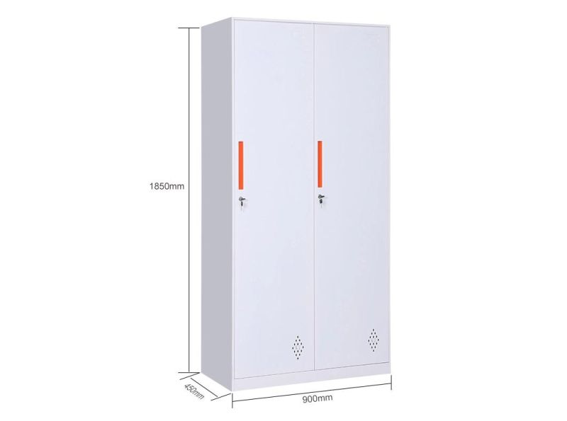 School Dormitory 2 Doors Steel Wardrobe Metal Clothes Cabinet