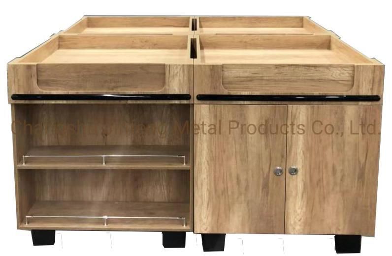 Supermarket and Store Display Shelf Promotional Table with Wood