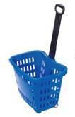 45L Supermarket Plastic Rolling Shopping Basket with 2 Wheels