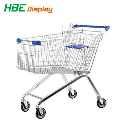 Steel&Plastic Hypermarket Equipment Supermarket Walking Cart Trolley