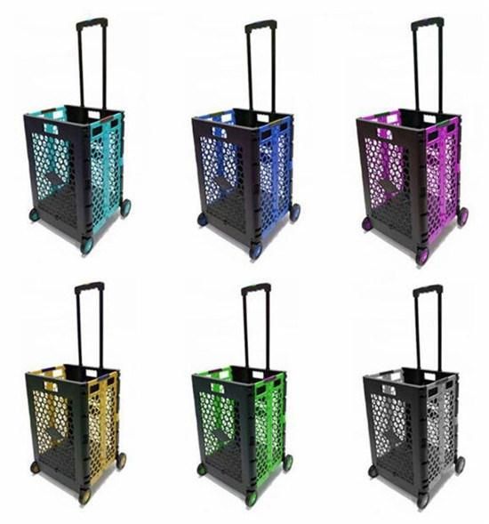 Factory Wholesale Plastic 63L Personal Luggage Cart Folding Trolley Carrito De Compras