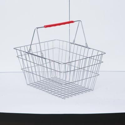 Hot Sale Chrome Metal Shopping Basket Wire Storage Basket with Handle