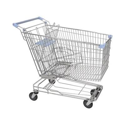 Retail Store 100L Asian Style Metal Supermarkt Shopping Trolley