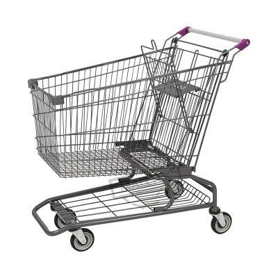 Popular Zinc with Powder Coating 180L Shopping Cart with Belt