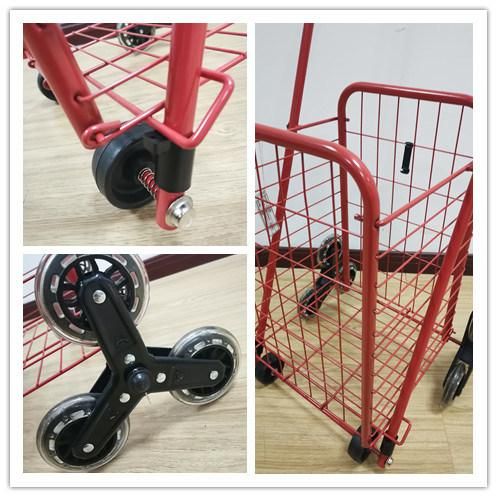 China Heavy Duty Stair Climber Folding Metal Supermarket Hand Cart for Seniors