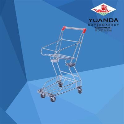 Zinc Basket Trolley Supermarket Shopping Basket Cart