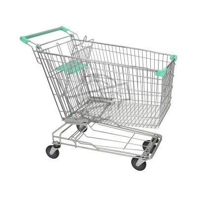 Cheap Price Asian Wire Metal Grocery Shopping Cart with Child Seats