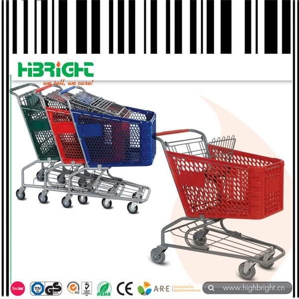 180L Plastic Shopping Trolley Cart