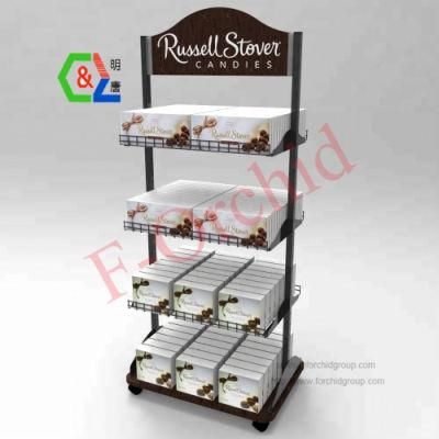 Metal Display 4- Tiers Stand for Chocalte, Candy, Snacks