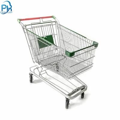 4 Wheel Metal Supermarket Shopping Trolley for Sale