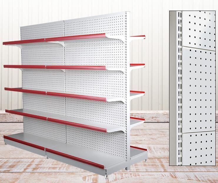 Supermarket Store Sided Gondola Shelving Metal Display Shelves